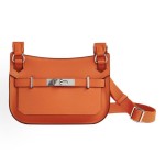 HERMES Jypsiere Gypsy silver buckle crossbody single-shoulder bag for women, aluminum Dan orange